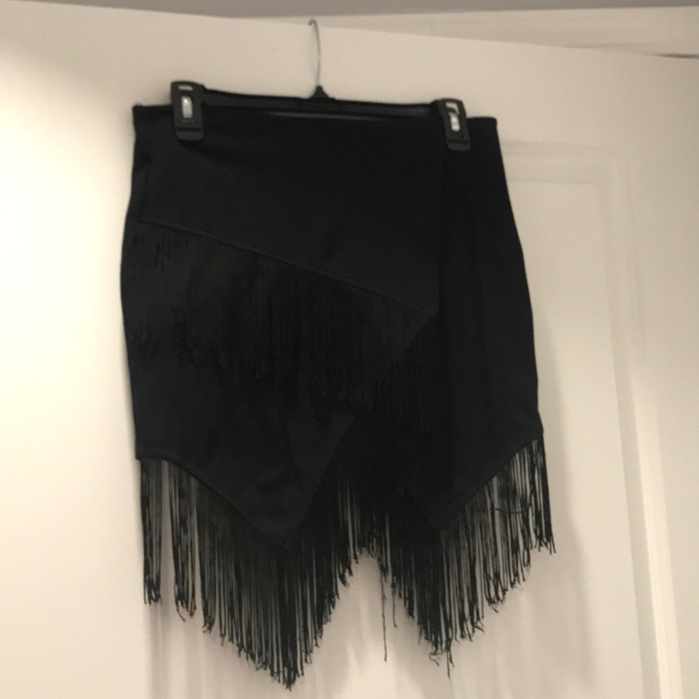 Black fringe skirt